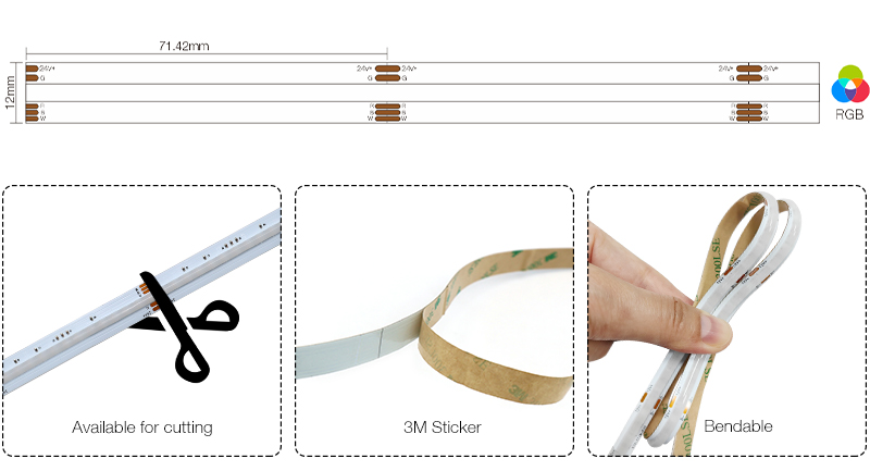 rgb cob led strip light