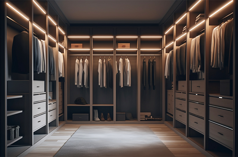 led strip inside cabinet lighting