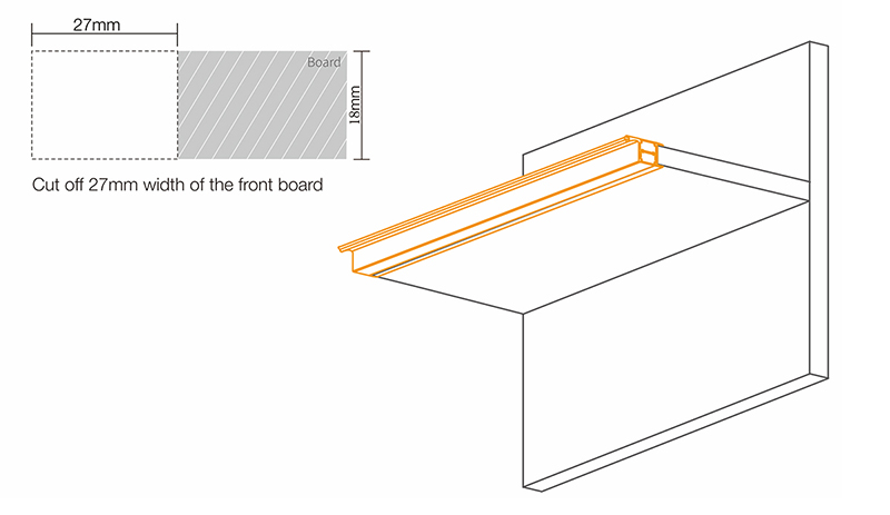 Cabinet shelf led lighting