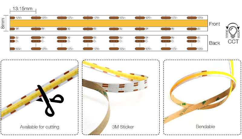 COB LED Strip Light CCT Tunable