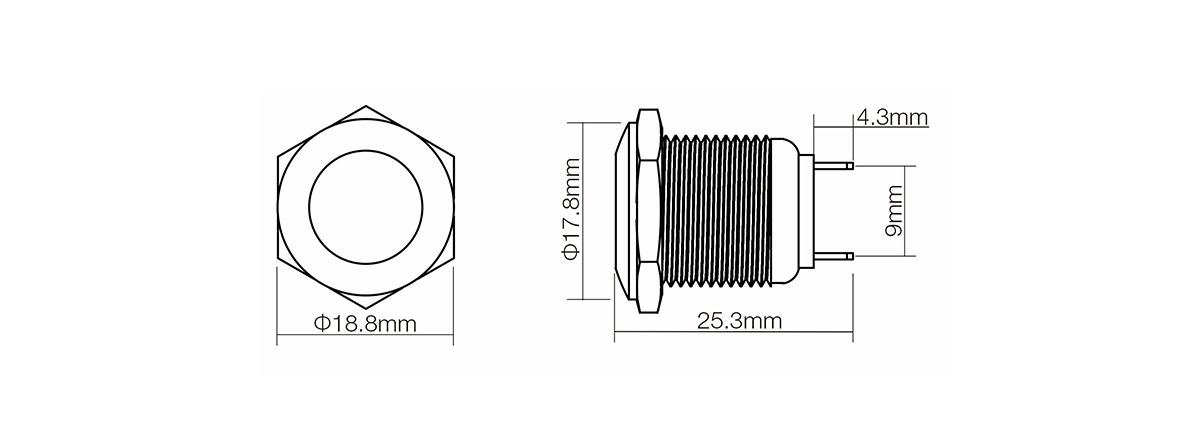 Flat Head Waterproof 2 Pin ONOFF Mechanical Touch switch01 (7)