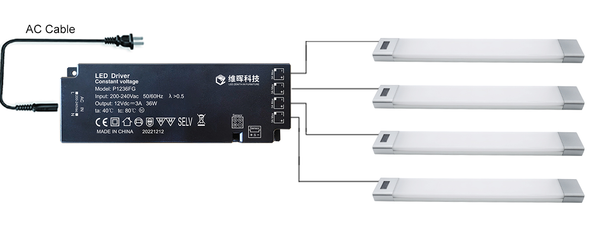 GD02-Kitchen Under Unit Led Lights-connection driver