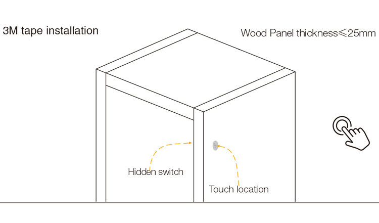 Max 25mm 12V&24V Wood Glass Acrylic Hidden Touch Dimmer Sensor Switch01 (8)