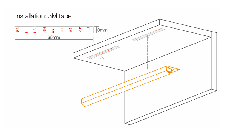 Surface mounted led strip