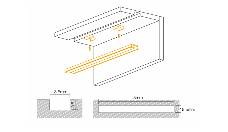 recessed strip lighting